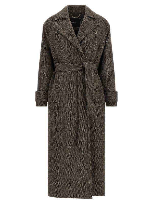 Brown Virgin Wool Coat Clothing