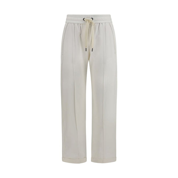 White Cotton Athletic Pants
