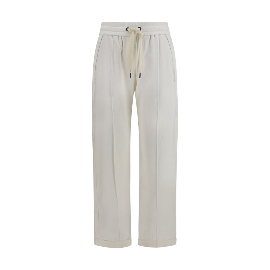 White Cotton Athletic Pants