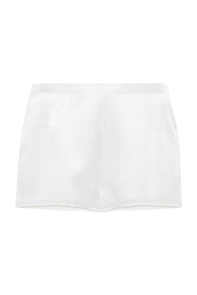 La Perla 100% Silk sleep shorts in white