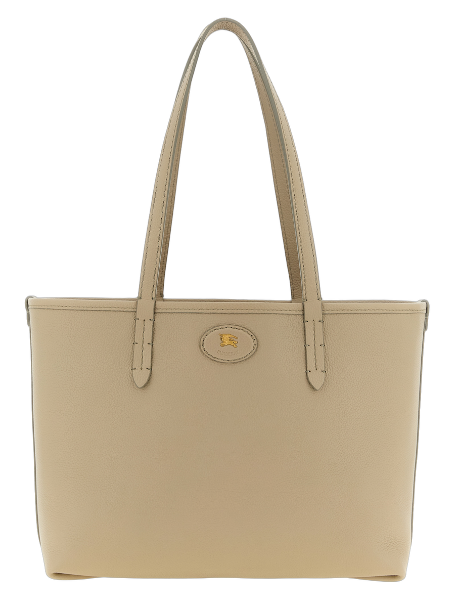 Burberry 100% calfskin leather (hammered) tote bag in beige