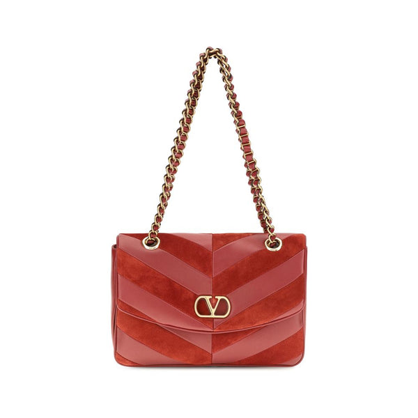 Valentino Garavani 40% Suede shoulder bag in red