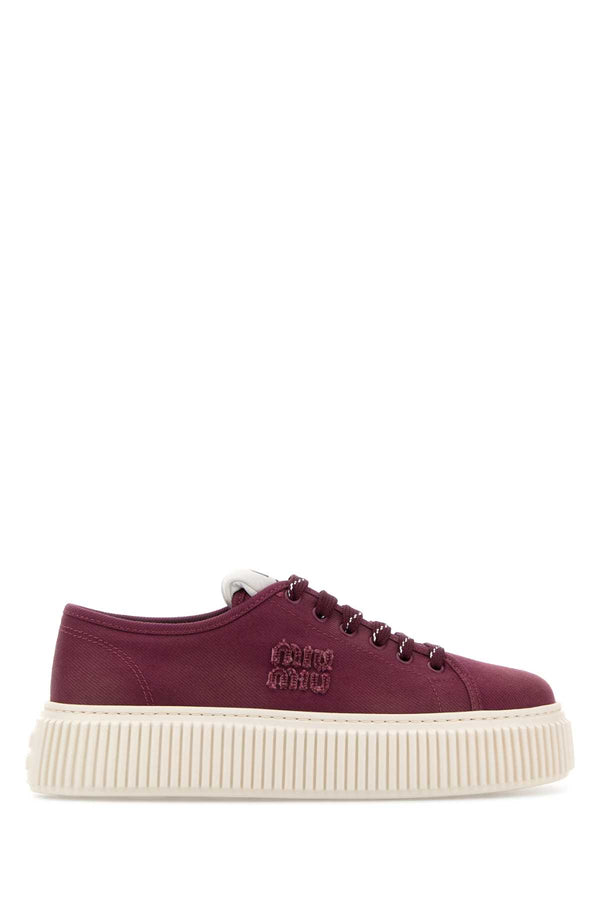 Miu Miu Leather (100% Vitello) sneaker in burgundy