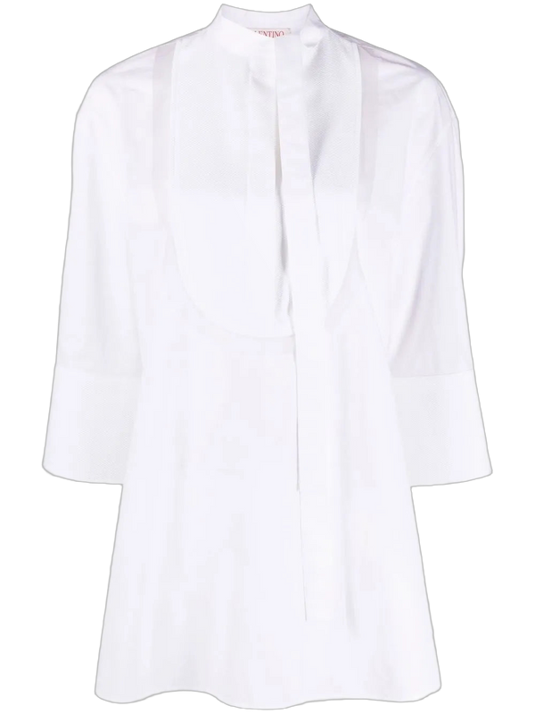 Valentino Cotton with organza inserts blouse in white