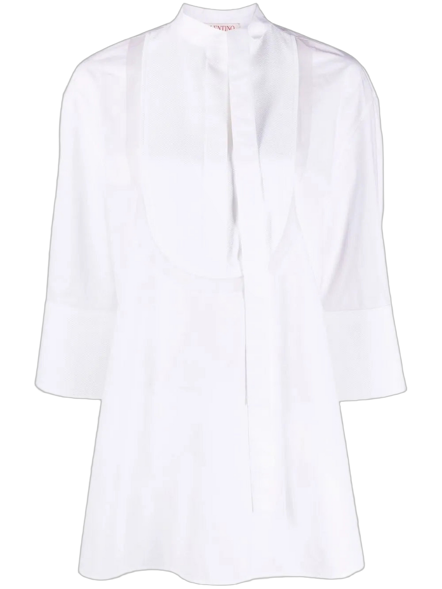 Valentino Cotton with organza inserts blouse in white