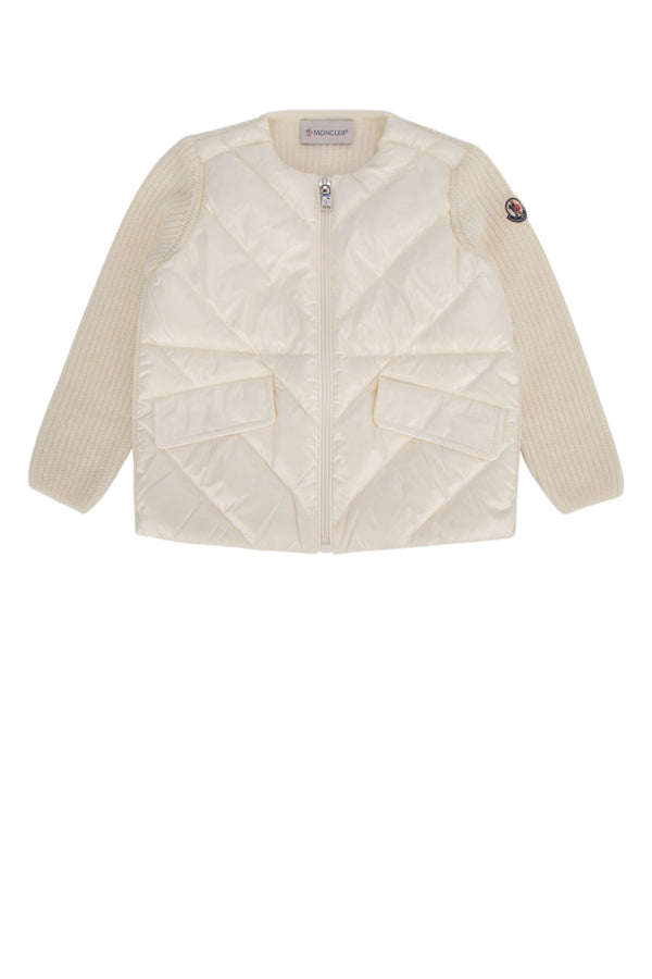Moncler Jr Nylon exterior with down fill down jacket in beige