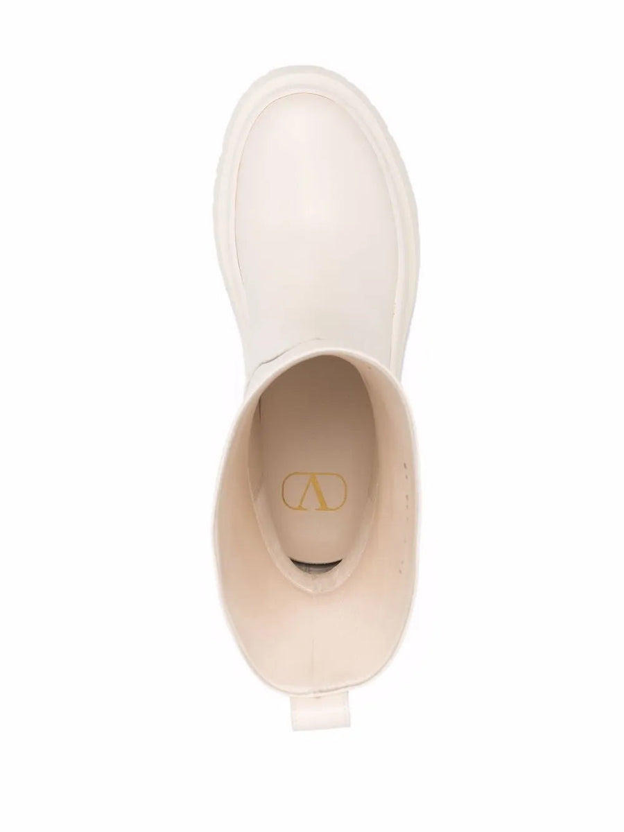 Valentino Leather ankle boot in beige