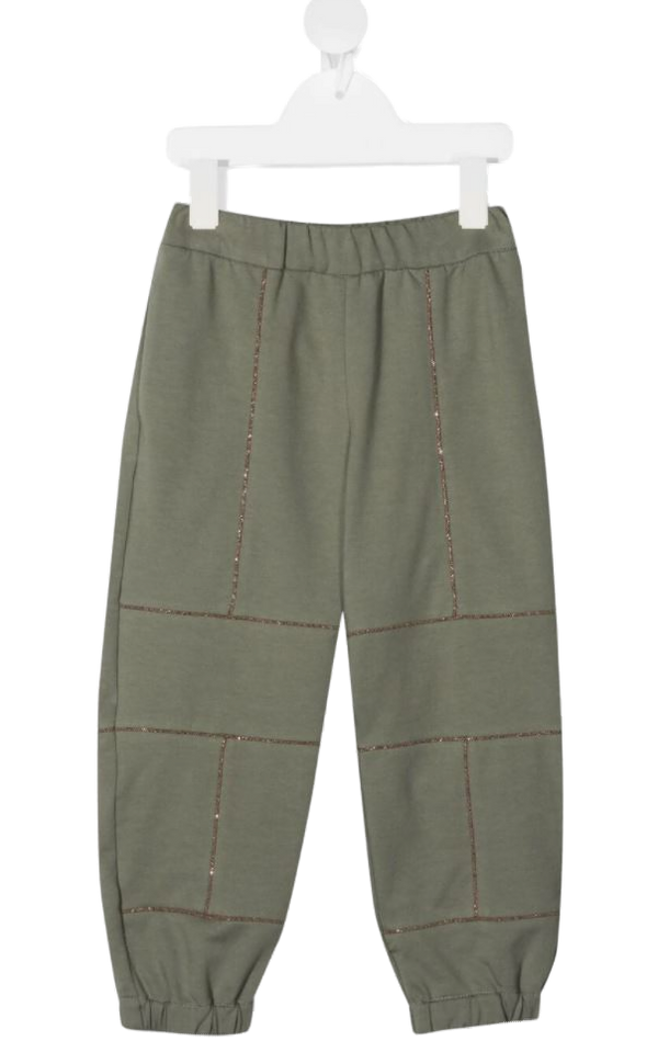 Brunello Cucinelli Kids Cotton 98% joggers in sage green