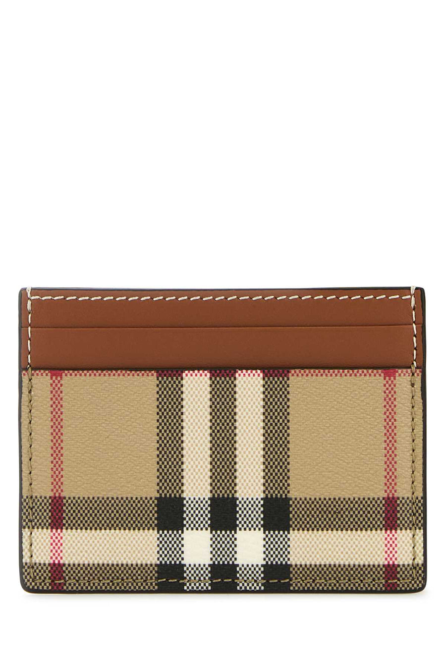 Printed Canvas Card Holder Vntgchkbriarbrown Portafogli