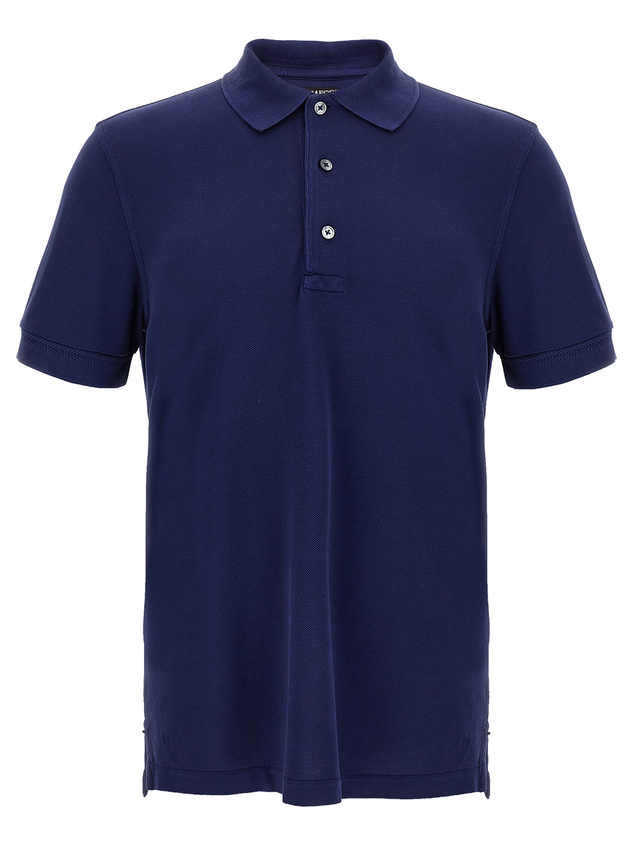 Tom Ford 67% Lyocell polo shirt in navy