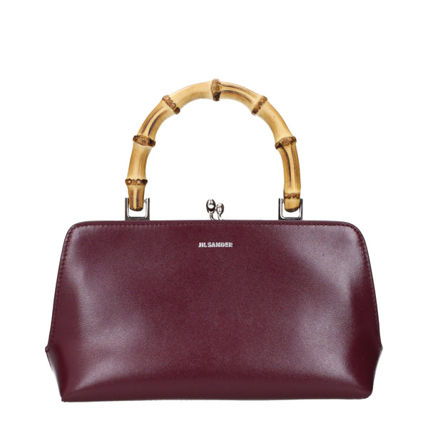 Jil Sander Leather top handle bag in burgundy