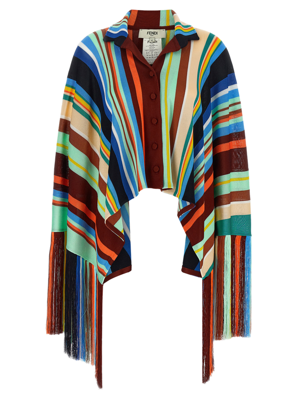 Multicolor Viscose Coat Clothing