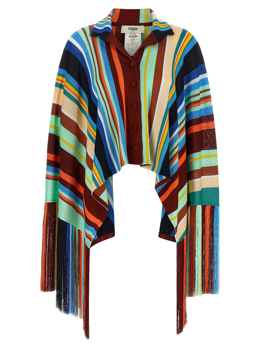 Multicolor Viscose Coat Clothing
