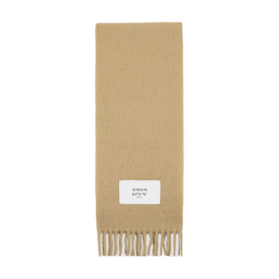 Maison Kitsune Wool scarf in beige