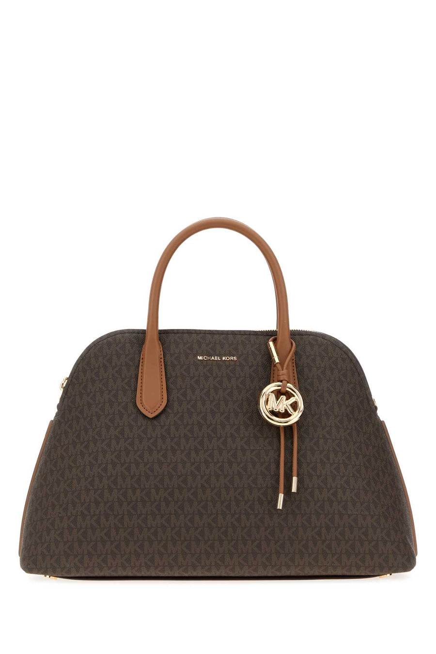 Michael By Michael Kors Dome Exterior: 100% Fabric; Lining: 100% Fabric; Finishing: Golden metal shoulder bag in brown