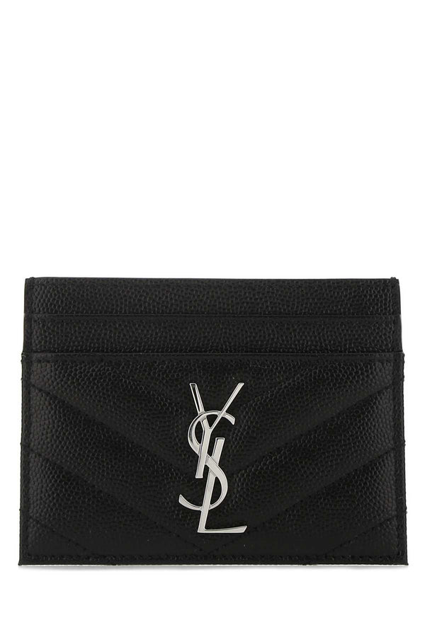 Black Leather Card Holder 1000 Portafogli