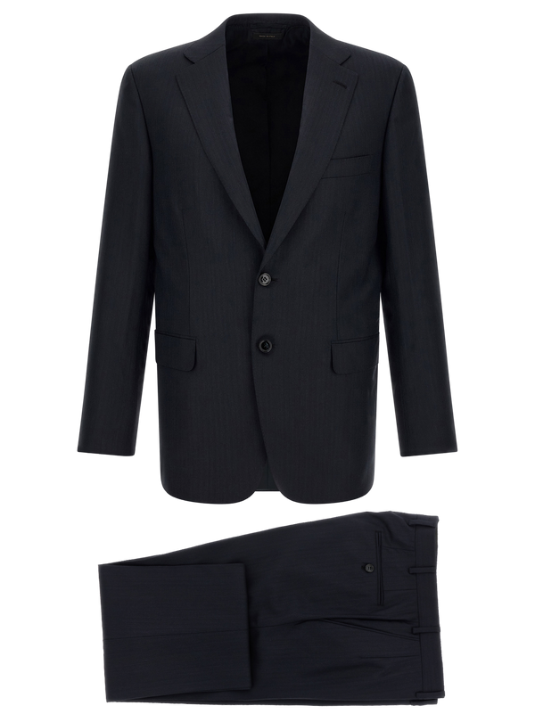 Blue Wool Two-Piece Suit