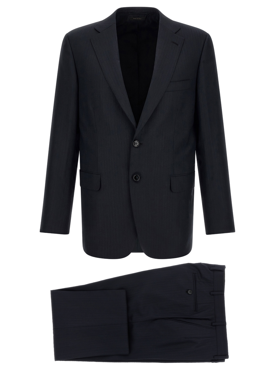 Blue Wool Two-Piece Suit