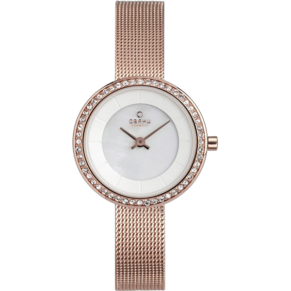 Obaku Stainless steel case watch in rose gold