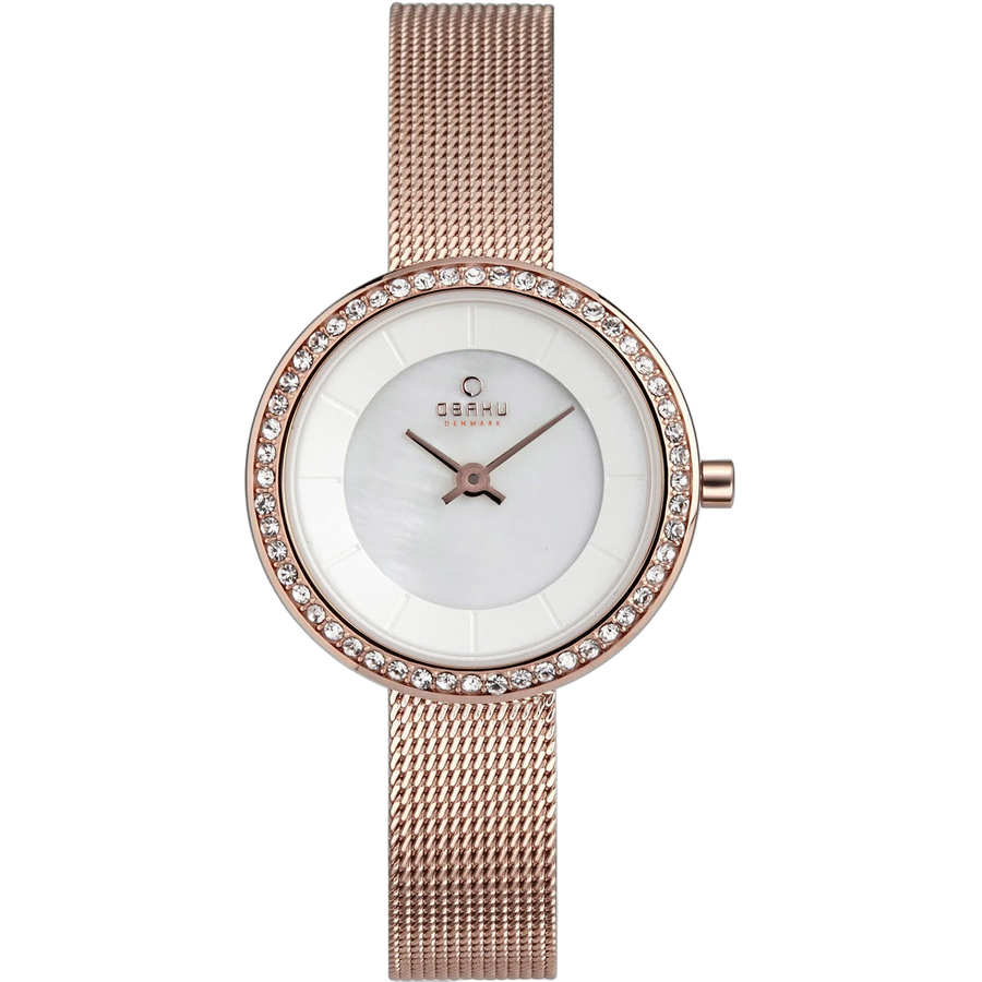 Obaku Stainless steel case watch in rose gold