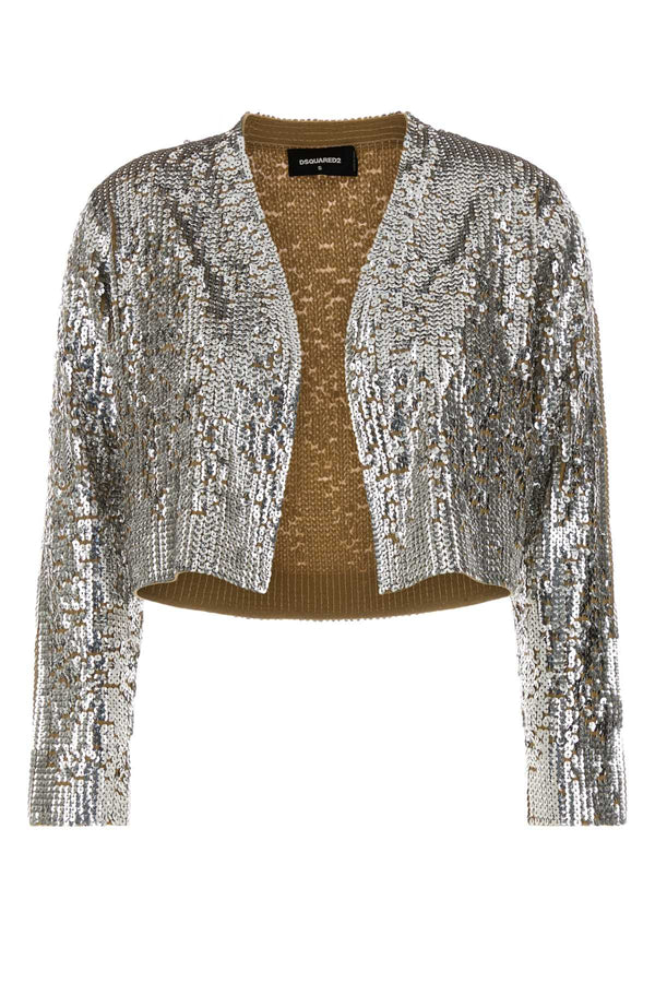 Dsquared2 Over 100% Wool (exterior) cardigan in silver