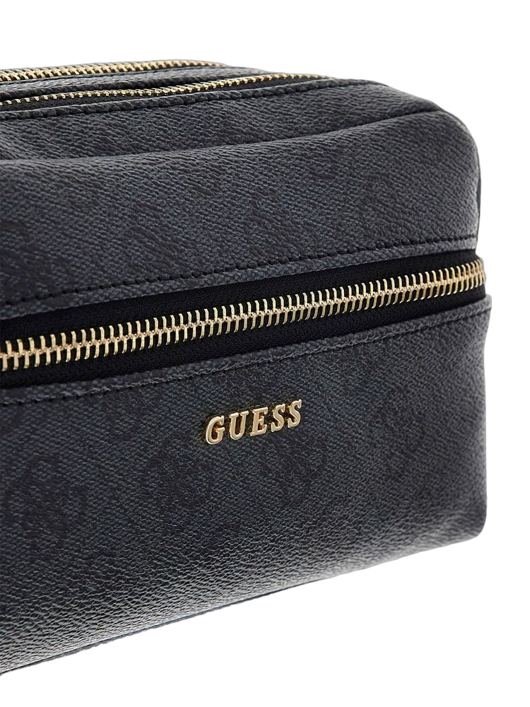 Guess 100% Polyurethane cosmetics pouch in gray