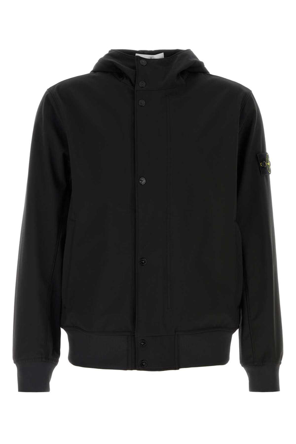 Black Stretch Polyester Jacket Giubbini