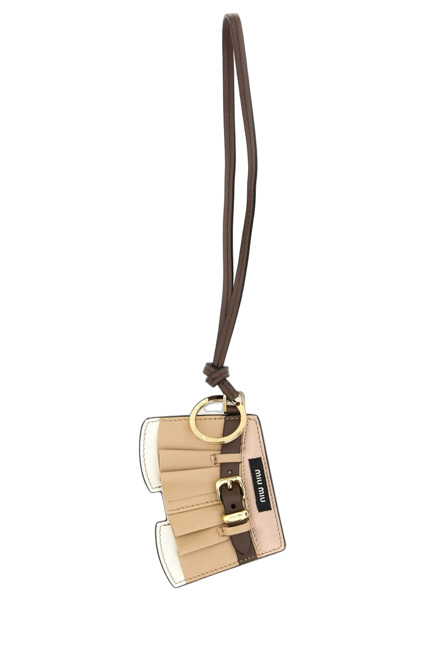 Miu Miu 100% Leather with golden metal finishing coin purse in beige