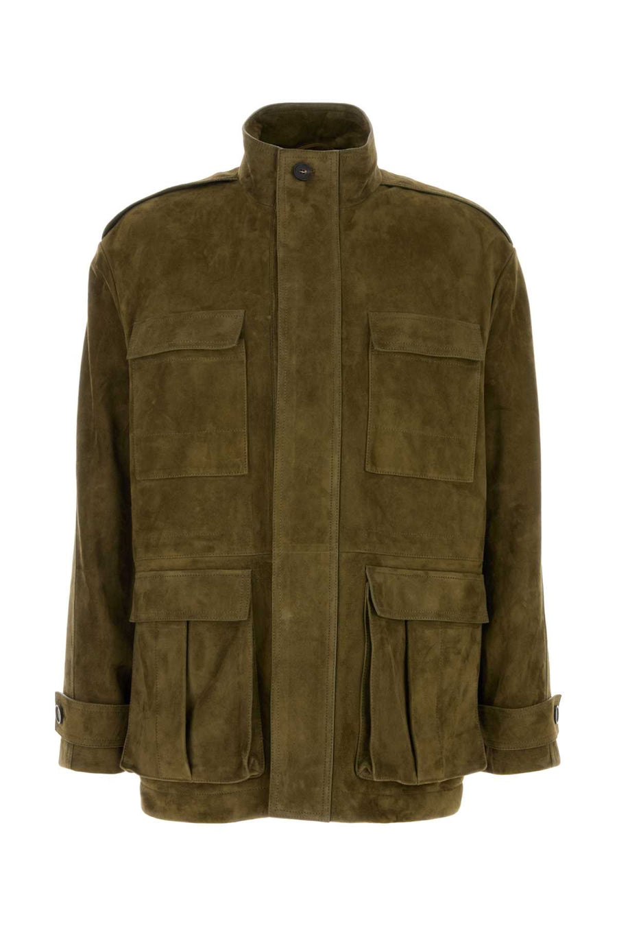 Olive Green Suede Jacket 1556175olive Giacche E Gilet