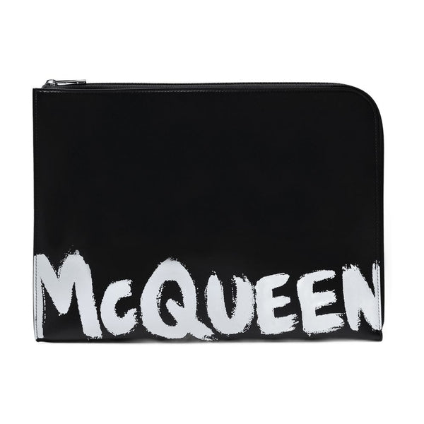 Alexander McQueen leather zip pouch in black
