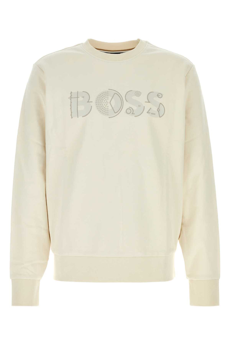Ivory Cotton Sweatshirt Openwhite Exterior: Maglieria