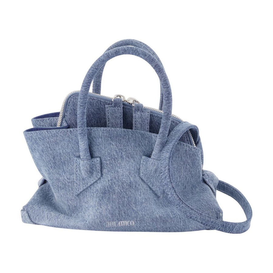 La Passeggiata Mini Top Handle Bag - The Attico Cotton Blue / Shoulder-hobo-bags