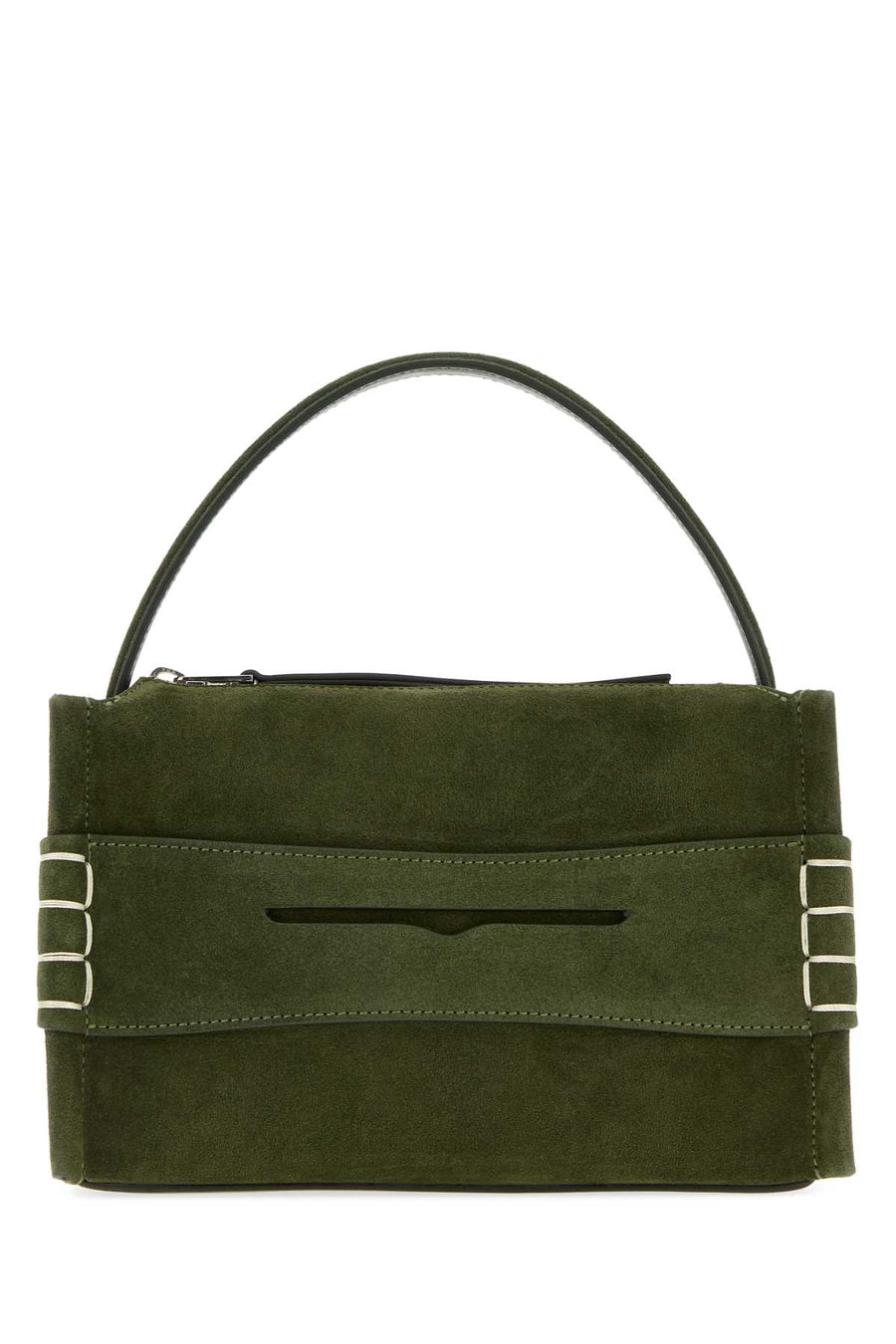 Olive Green Suede Small Loafer Handbag Khaki Borse A Mano