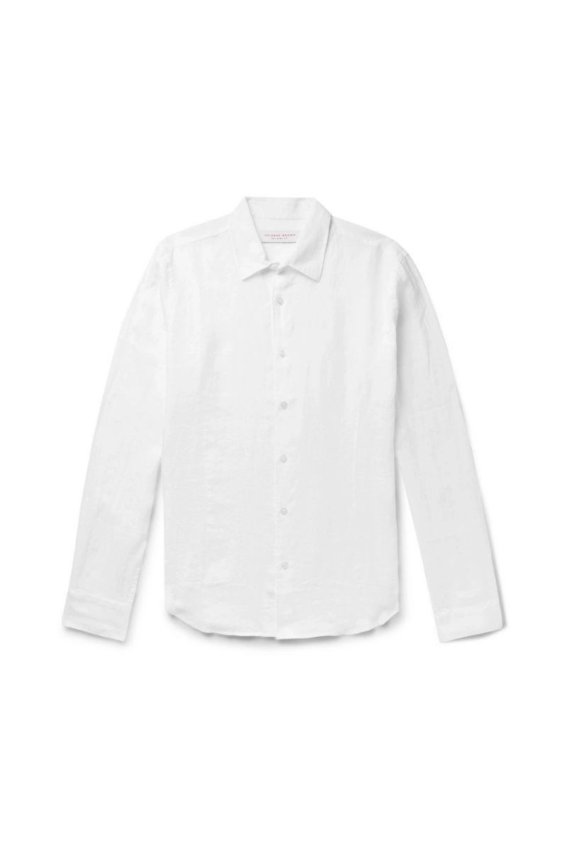 Orlebar Brown 100% Linen shirt in white