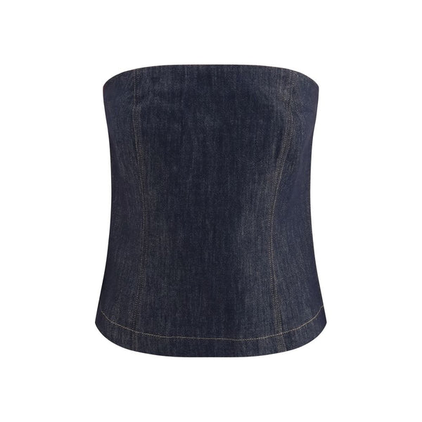 Blue Cotton Bodysuit Clothing