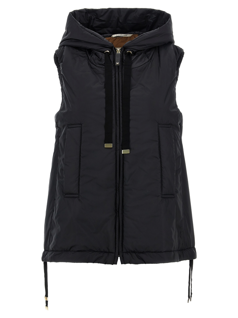Max Mara 100% polyester vest in black