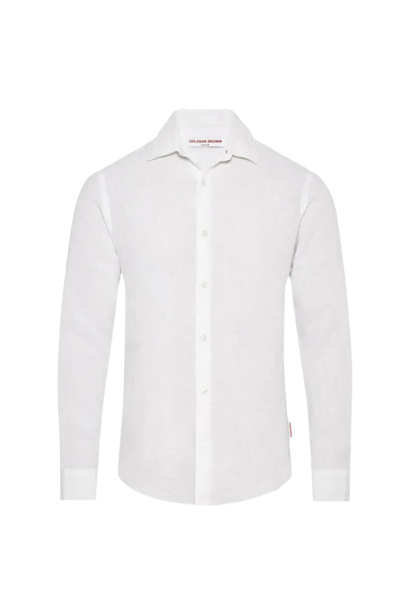 Orlebar Brown 100% linen shirt in white