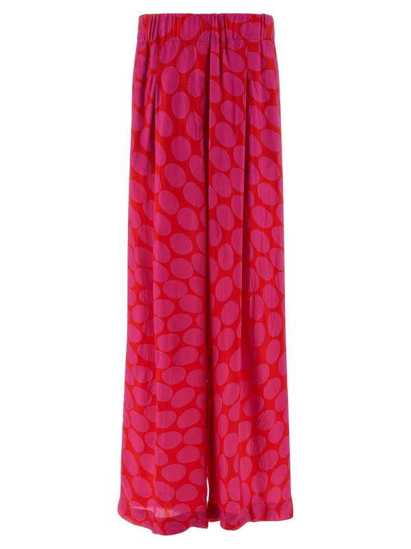 Fuchsia Viscose Casual Pants