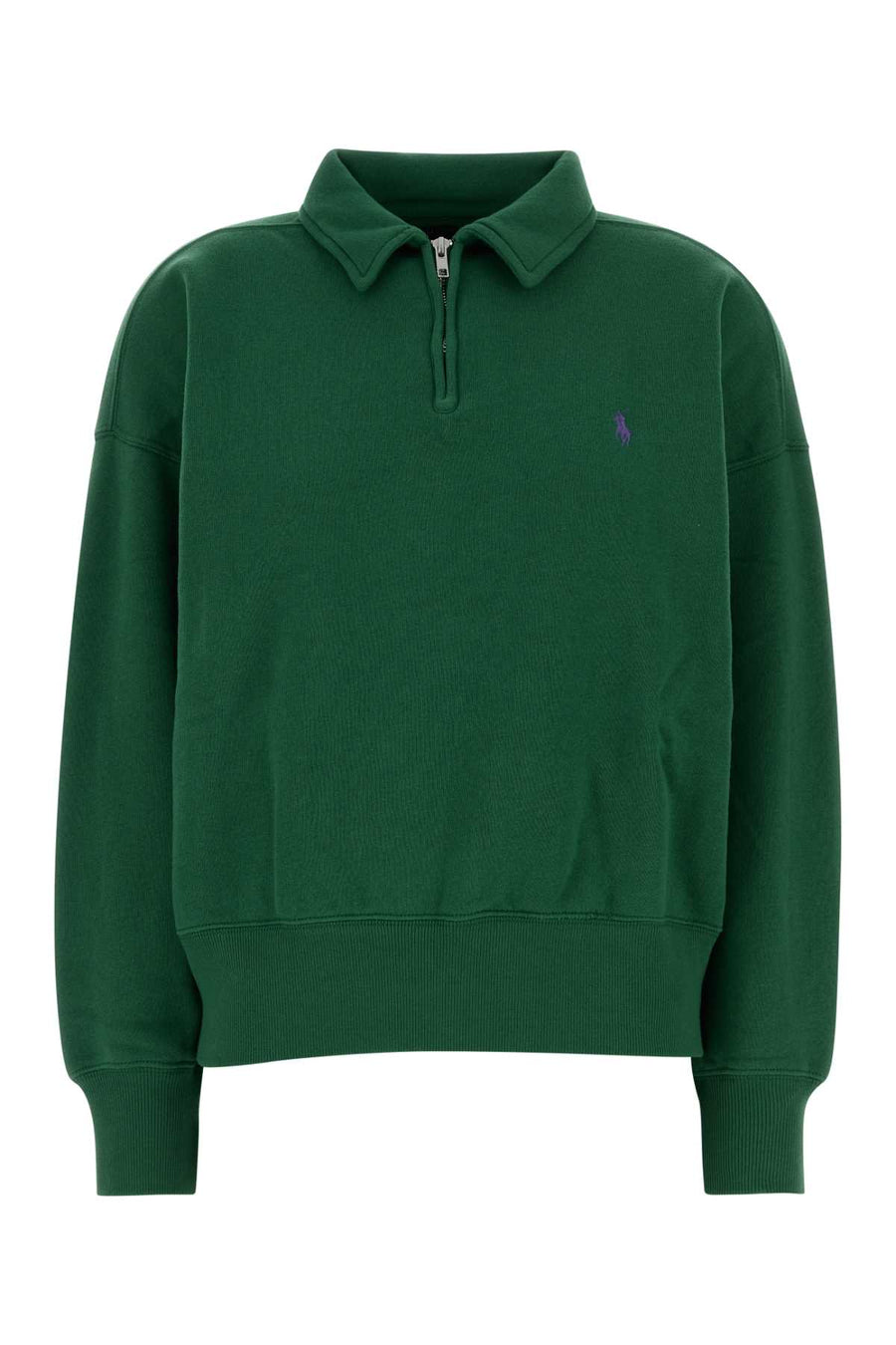 Green Cotton Blend Polo Shirt Bushgreen Exterior: Polyester Felpe