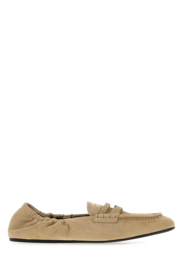 Miu Miu Exterior: 100% Suede loafer in beige