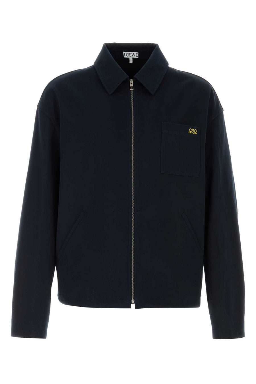 Navy Blue Cotton Jacket Dark Exterior: Giacche E Gilet