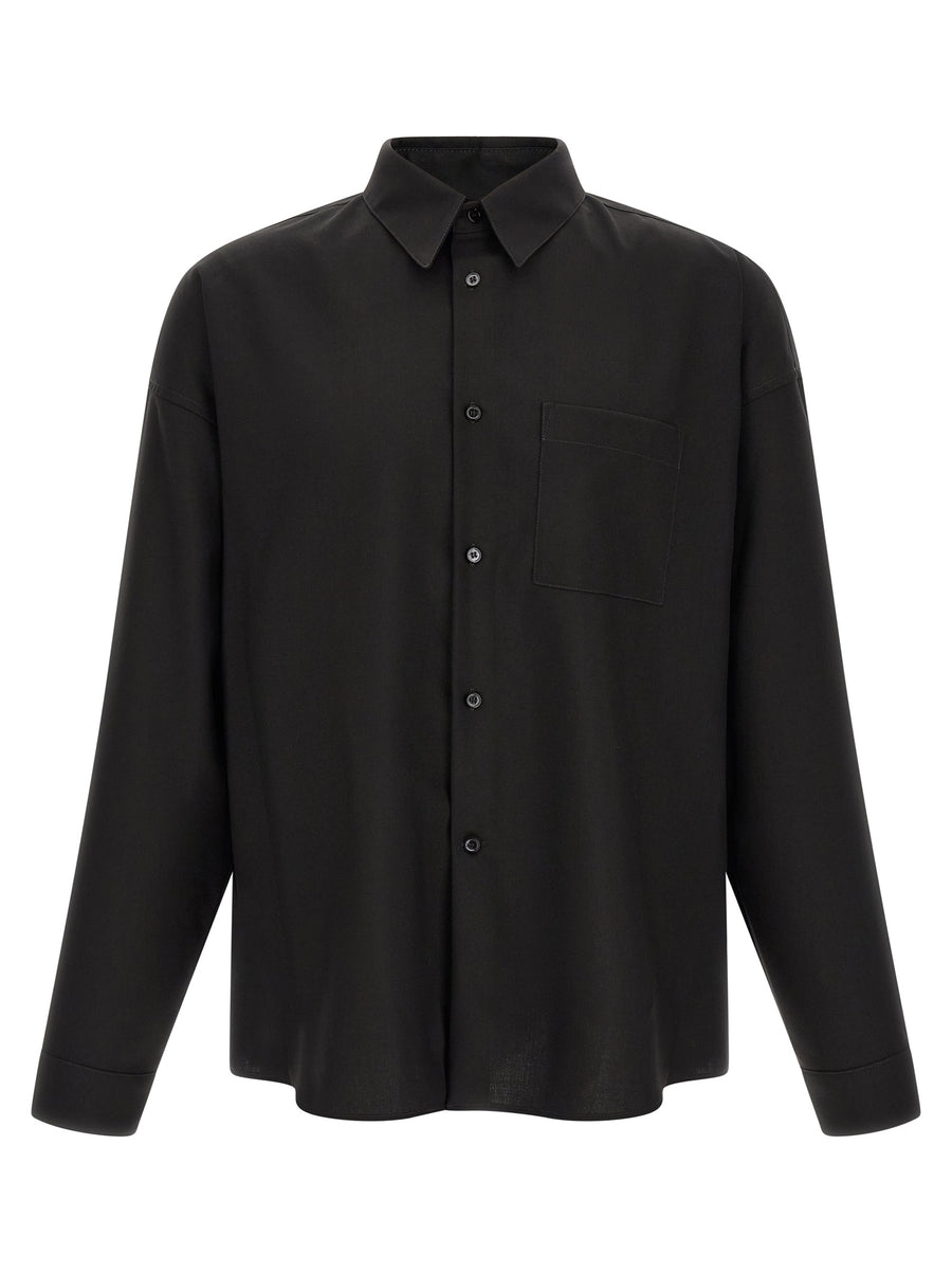 Black Virgin Wool Blouse