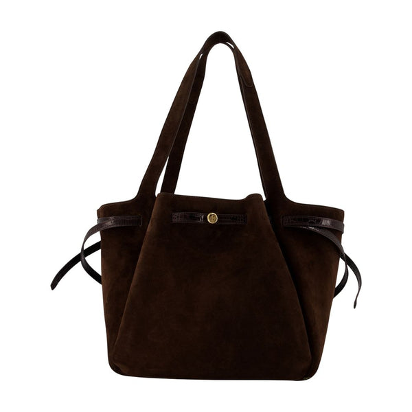 Romy Shopper Bag - Tory Burch Leather Brown Calfskin / Totes-shopping-bags