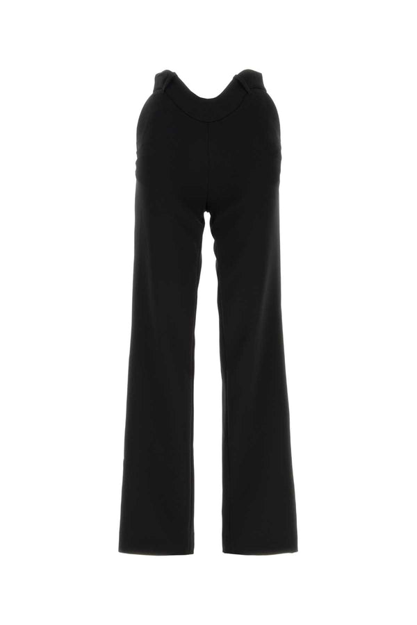 Wavy Waistband Tailoring Trouser Black Pantaloni