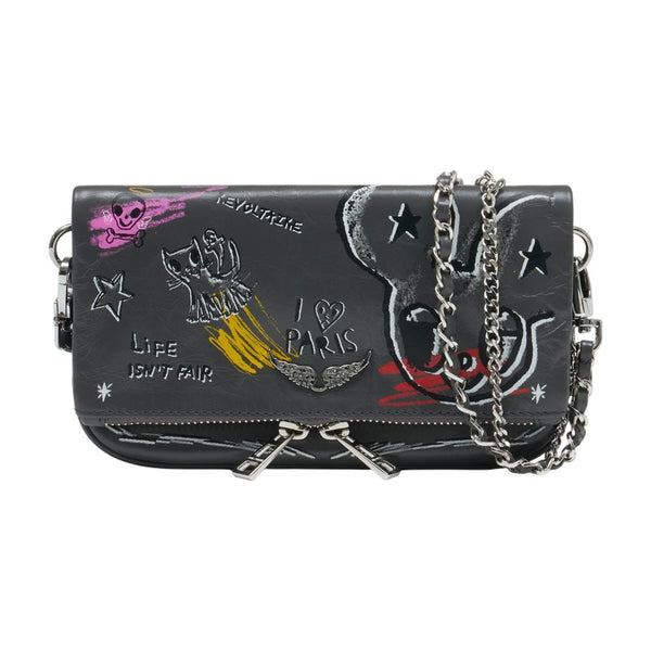 Zadig & Voltaire Calfskin shoulder bag in black