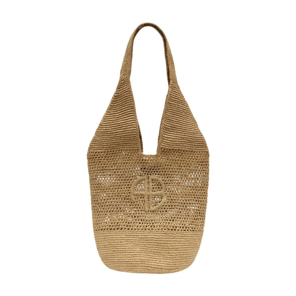 Anine Bing Raffia hobo bag in beige