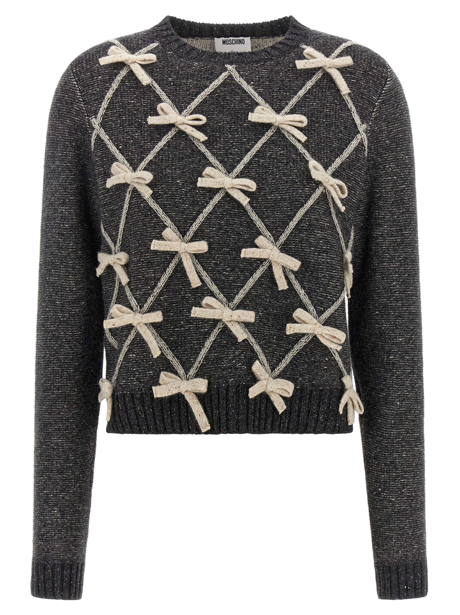 Moschino Wool and silk blend sweater in gray