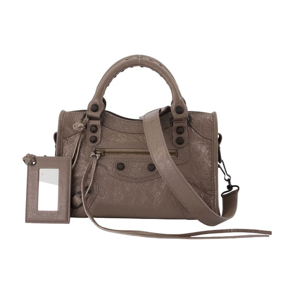 Balenciaga lambskin top handle bag in brown
