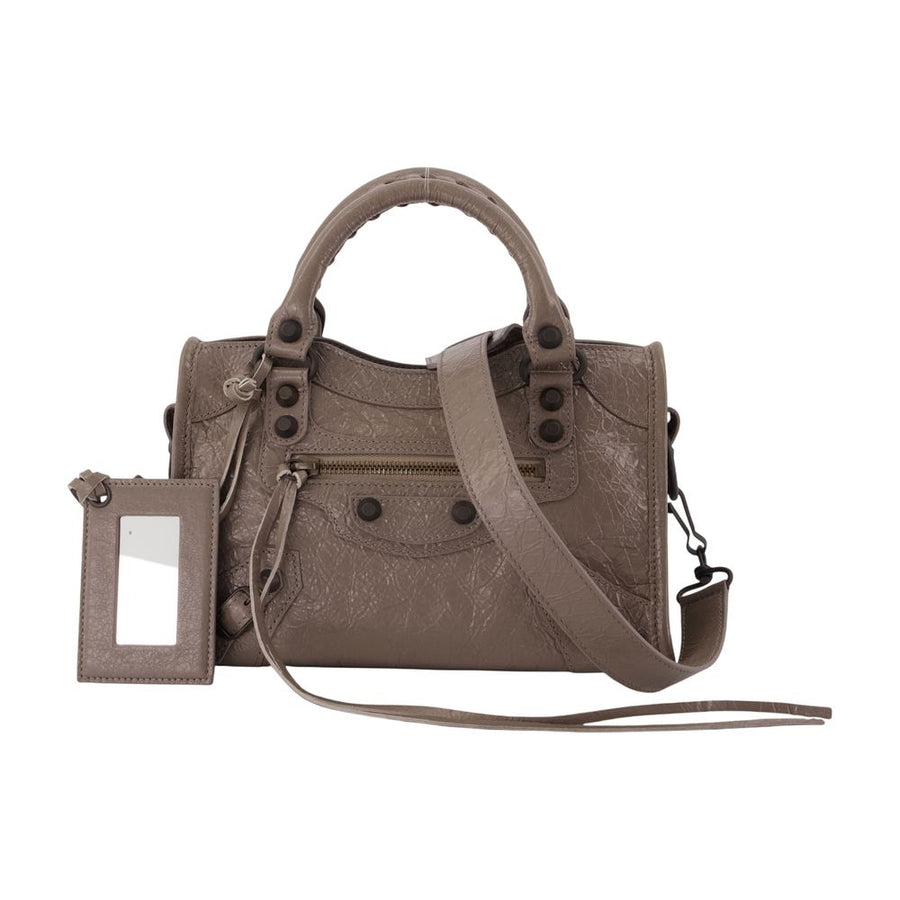 Balenciaga lambskin top handle bag in brown