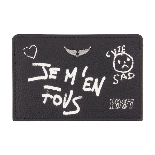 Zadig & Voltaire Cowhide card case in black